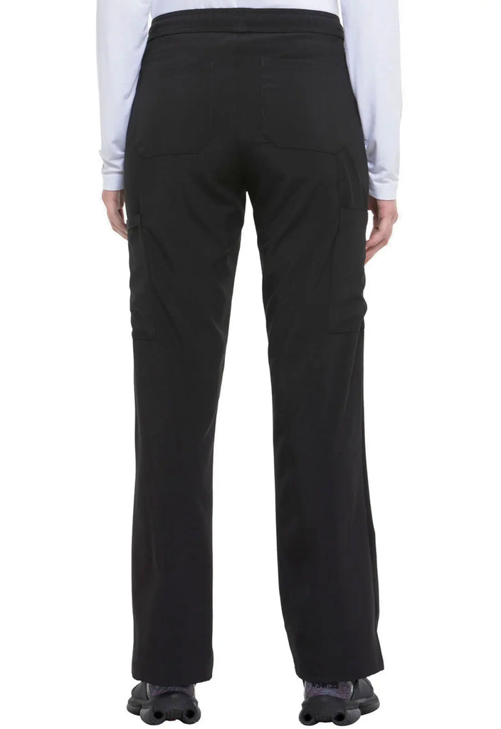 Dickies Scrubs Mid Rise Straight Leg Drawstring Pant Black | scrub-supply.com