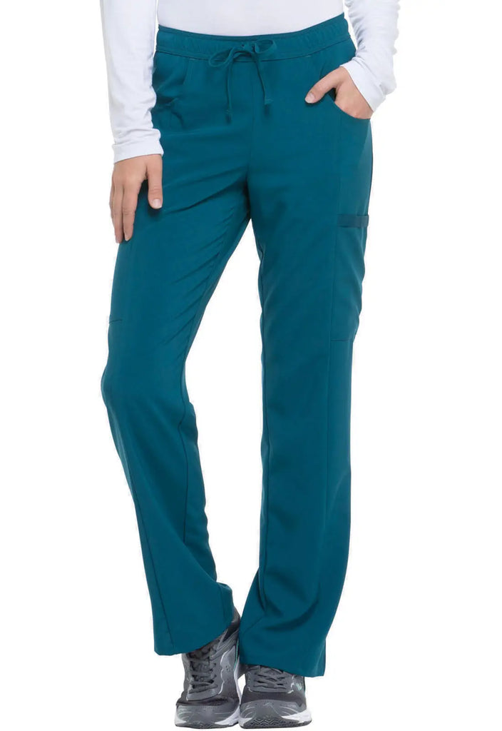 Dickies Scrubs Mid Rise Straight Leg Drawstring Pant Caribbean Blue | scrub-supply.com