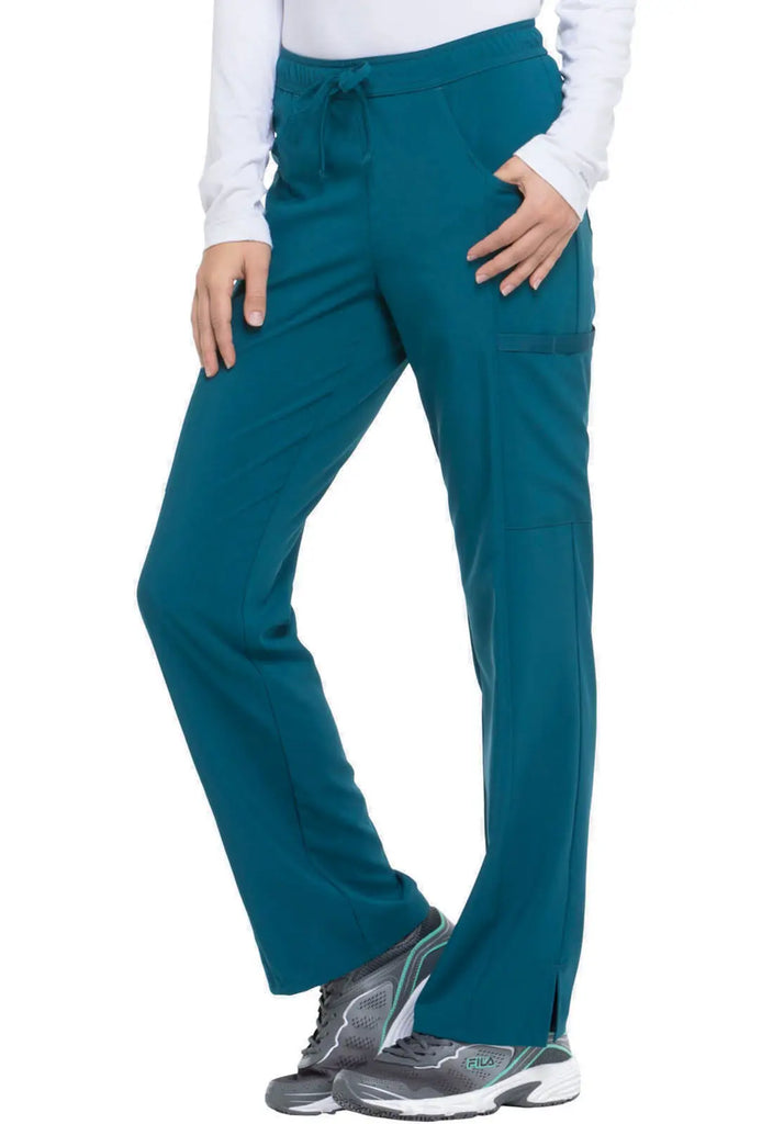 Dickies Scrubs Mid Rise Straight Leg Drawstring Pant Caribbean Blue | scrub-supply.com