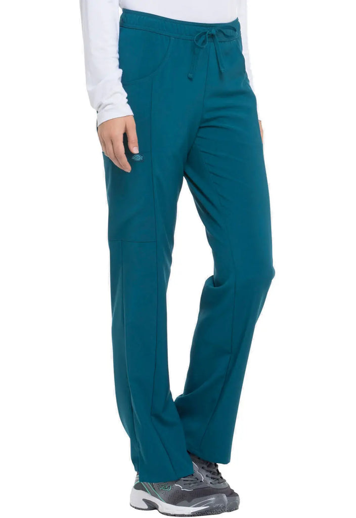 Dickies Scrubs Mid Rise Straight Leg Drawstring Pant Caribbean Blue | scrub-supply.com