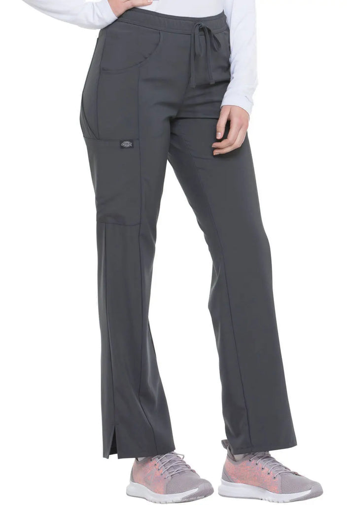 Dickies Scrubs Mid Rise Straight Leg Drawstring Pant Pewter | scrub-supply.com