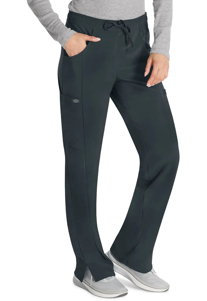 Dickies Scrubs Mid Rise Straight Leg Drawstring Pant Pewter | scrub-supply.com