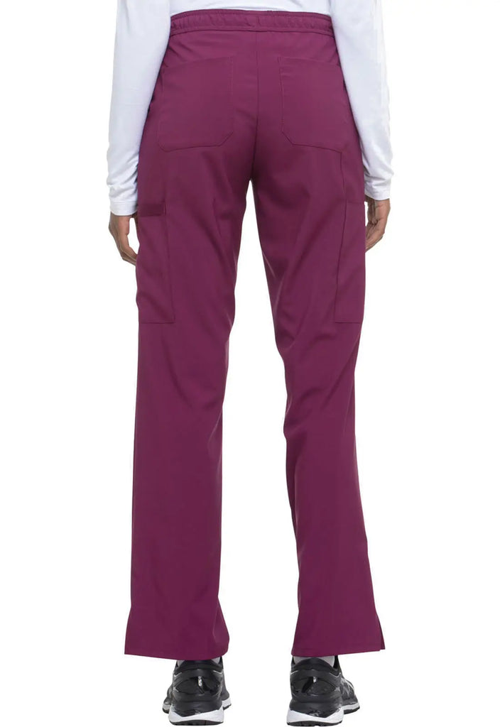 Dickies Scrubs Mid Rise Straight Leg Drawstring Pant Wine | scrub-supply.com