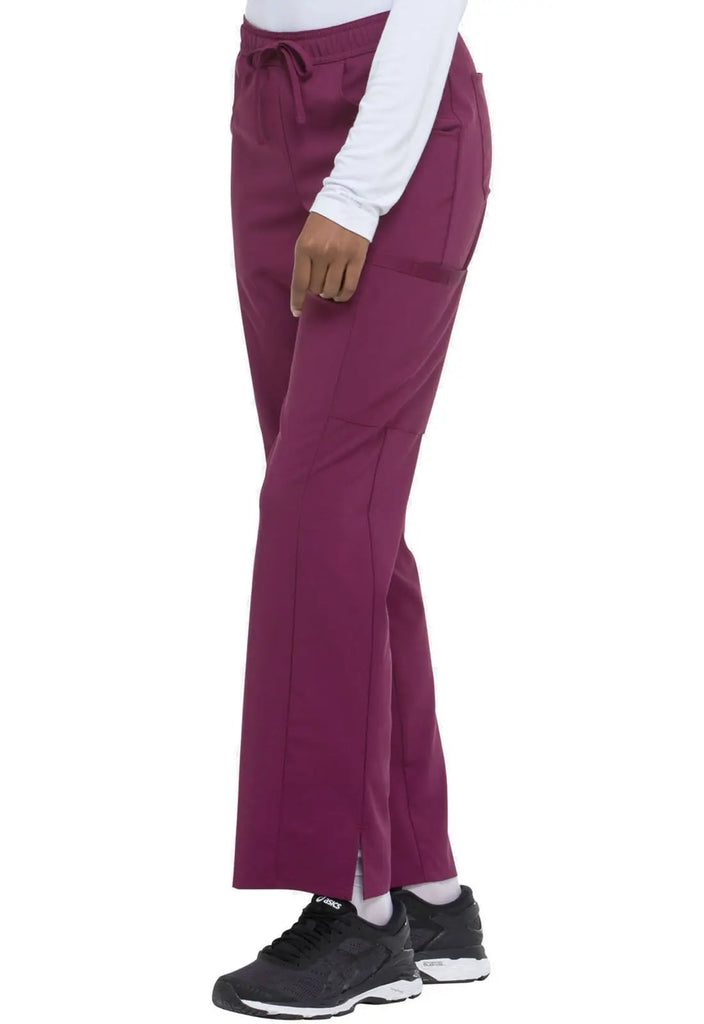 Dickies Scrubs Mid Rise Straight Leg Drawstring Pant Wine | scrub-supply.com