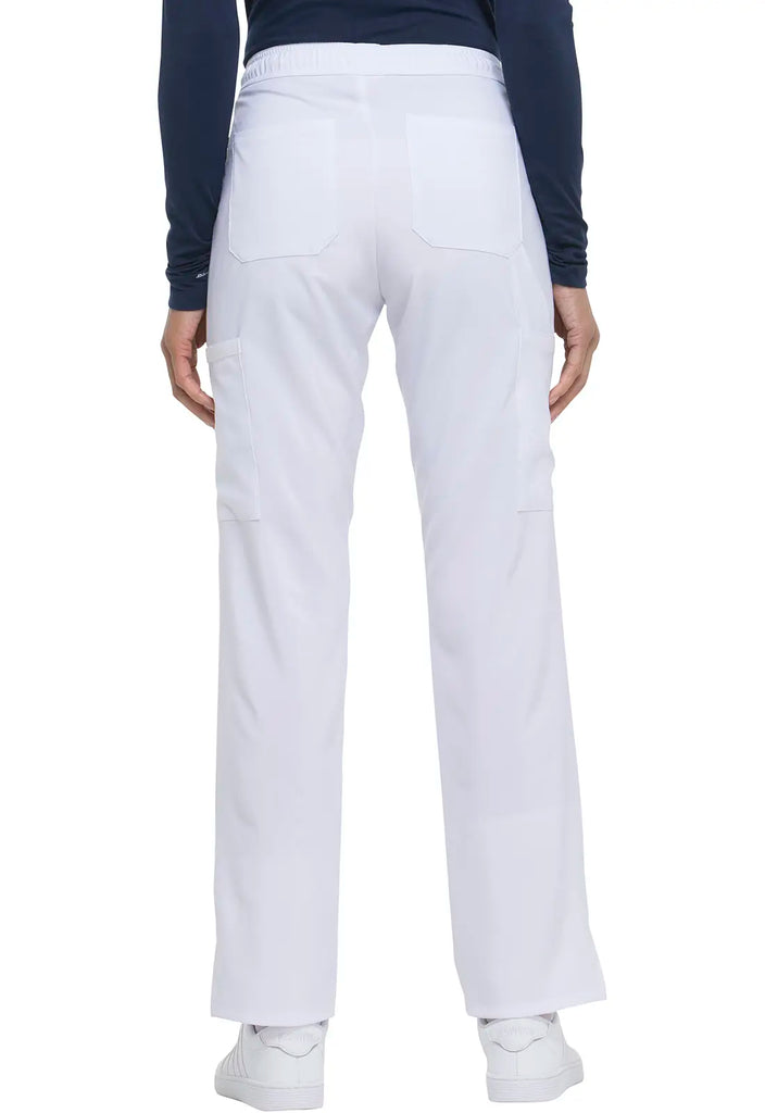 Dickies Scrubs Mid Rise Straight Leg Drawstring Pant White | scrub-supply.com