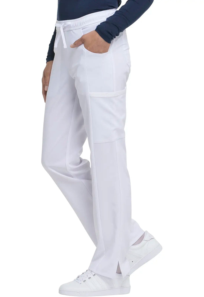 Dickies Scrubs Mid Rise Straight Leg Drawstring Pant White | scrub-supply.com