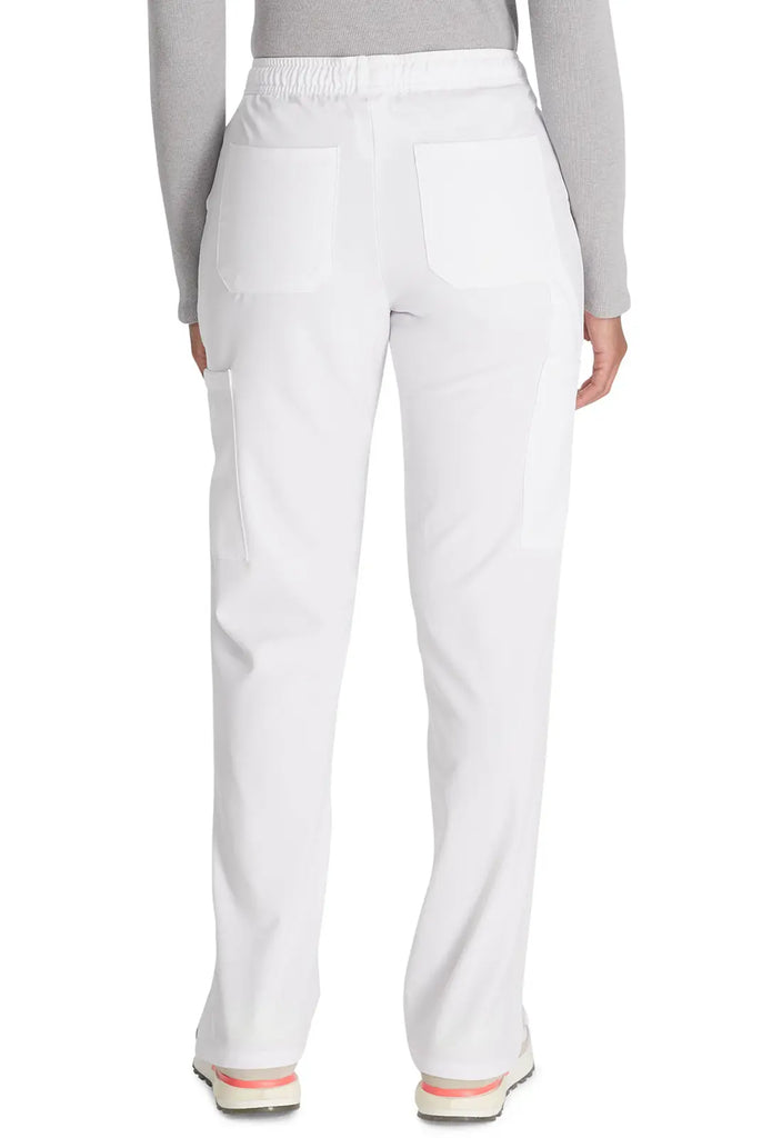 Dickies Scrubs Mid Rise Straight Leg Drawstring Pant White | scrub-supply.com