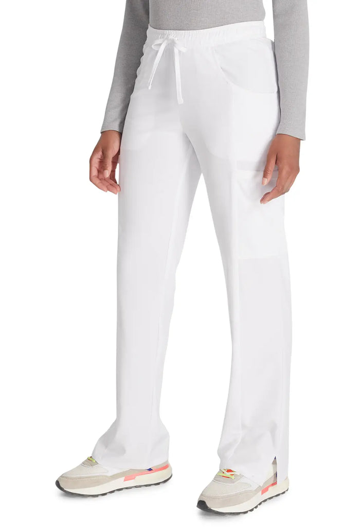 Dickies Scrubs Mid Rise Straight Leg Drawstring Pant White | scrub-supply.com