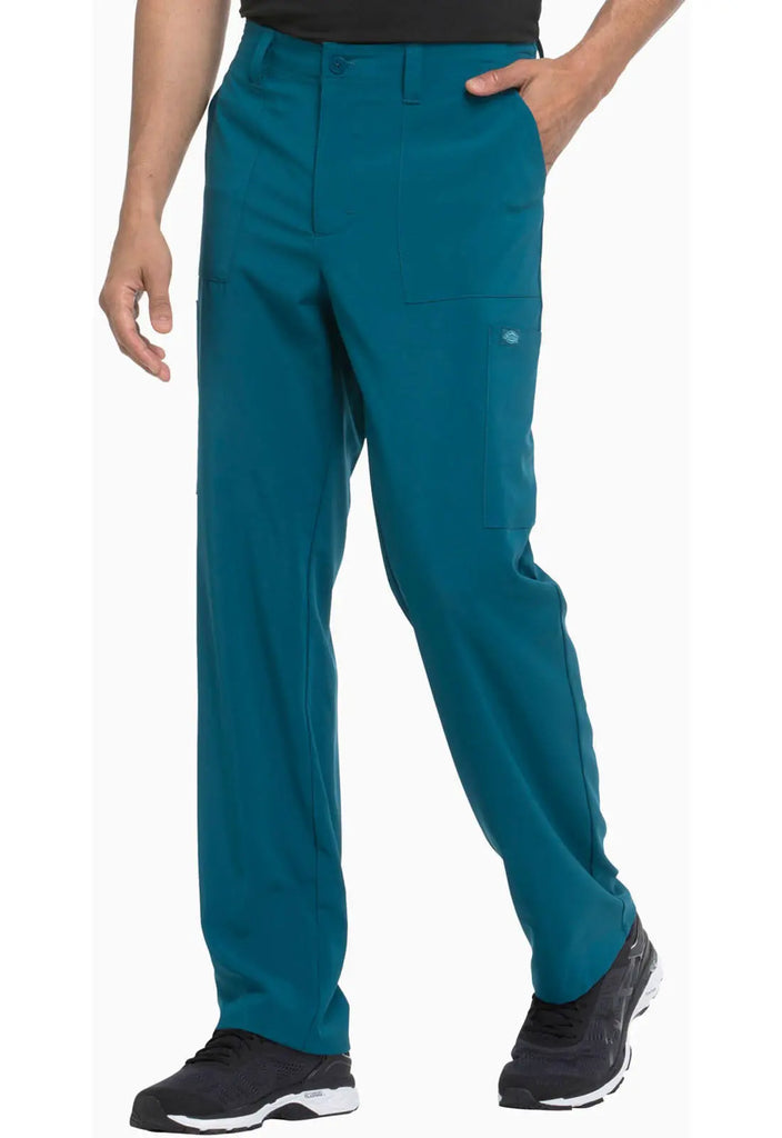 Dickies Scrubs Men's Natural Rise Drawstring Pant Caribbean Blue | scrub-supply.com