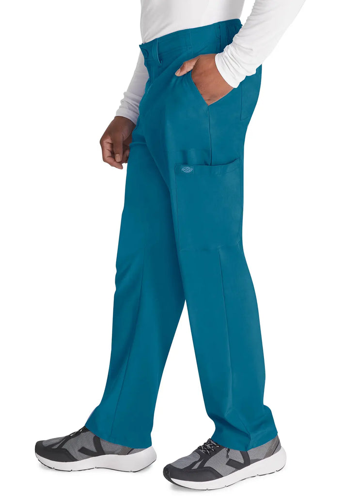 Dickies Scrubs Men's Natural Rise Drawstring Pant Caribbean Blue | scrub-supply.com