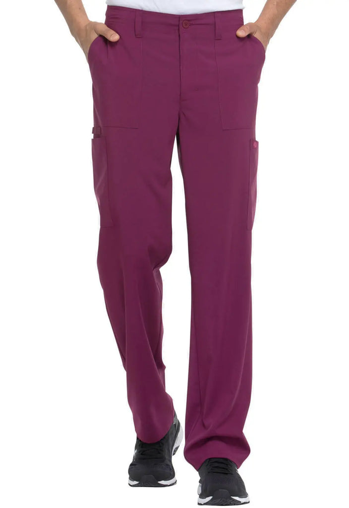 Dickies Scrubs Men's Natural Rise Drawstring Pant Wine | scrub-supply.com