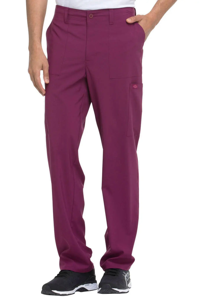 Dickies Scrubs Men's Natural Rise Drawstring Pant Wine | scrub-supply.com