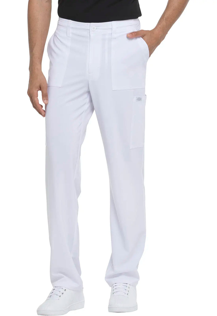 Dickies Scrubs Men's Natural Rise Drawstring Pant White | scrub-supply.com