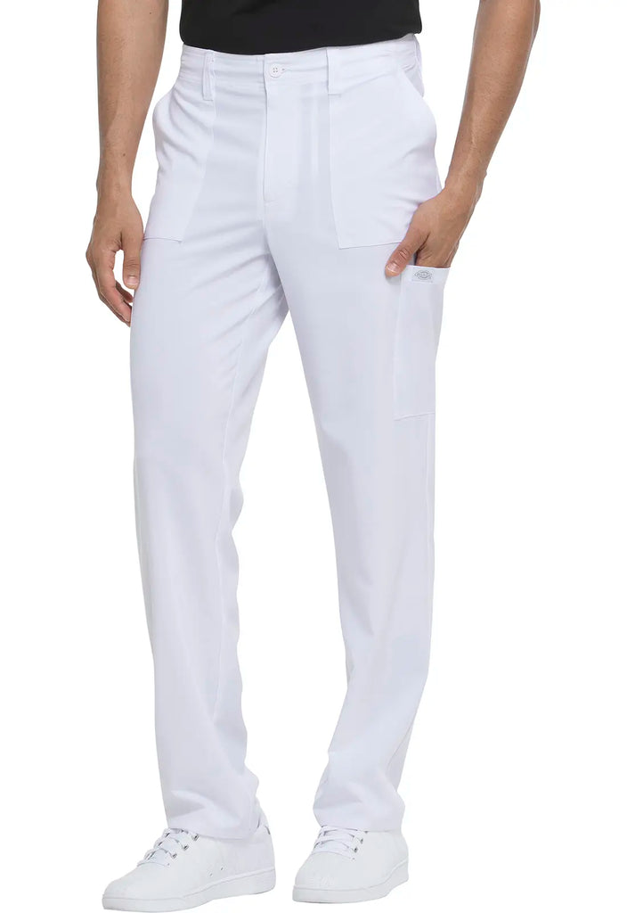 Dickies Scrubs Men's Natural Rise Drawstring Pant White | scrub-supply.com