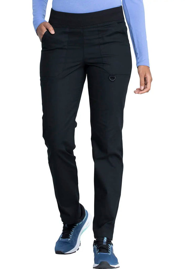 Dickies Scrubs Signature Mid Rise Tapered Leg Pull-on Pant Black | scrub-supply.com