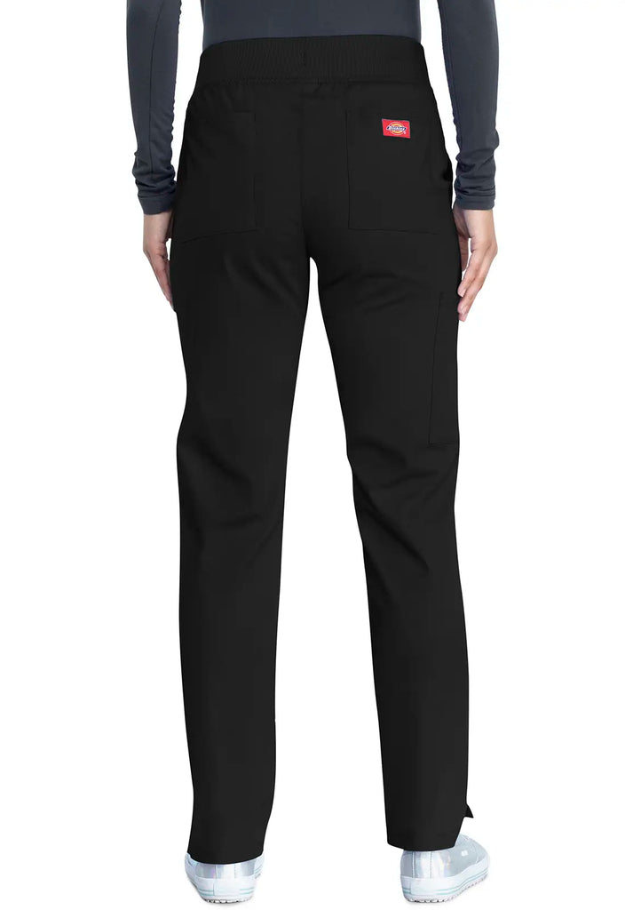 Dickies Scrubs Signature Mid Rise Tapered Leg Pull-on Pant Black | scrub-supply.com