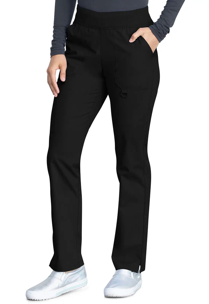 Dickies Scrubs Signature Mid Rise Tapered Leg Pull-on Pant Black | scrub-supply.com