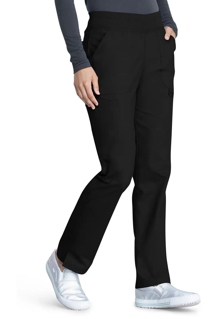 Dickies Scrubs Signature Mid Rise Tapered Leg Pull-on Pant Black | scrub-supply.com