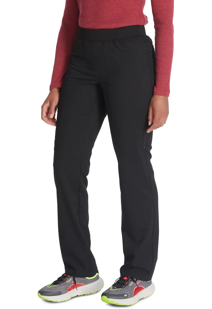 Dickies Scrubs Balance Mid Rise Tapered Leg Pull-on Pant Black | scrub-supply.com