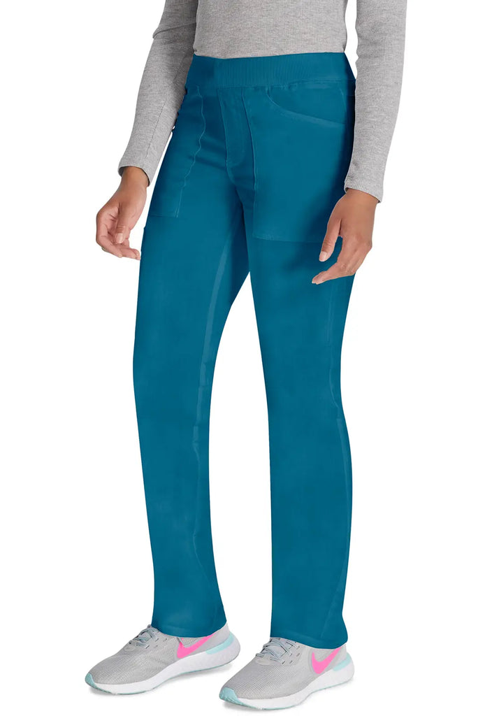 Dickies Scrubs Women's Mid Rise Tapered Leg Pull-on Pant Caribbean Blue | scrub-supply.com