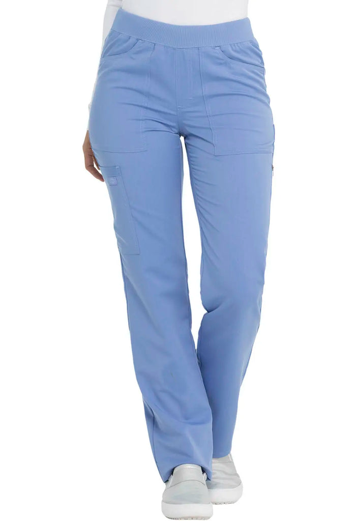 Dickies Scrubs Balance Mid Rise Tapered Leg Pull-on Pant Ceil Blue | scrub-supply.com