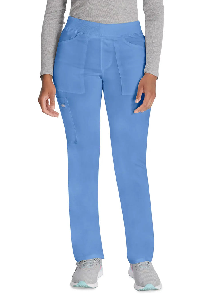 Dickies Scrubs Balance Mid Rise Tapered Leg Pull-on Pant Ceil Blue | scrub-supply.com