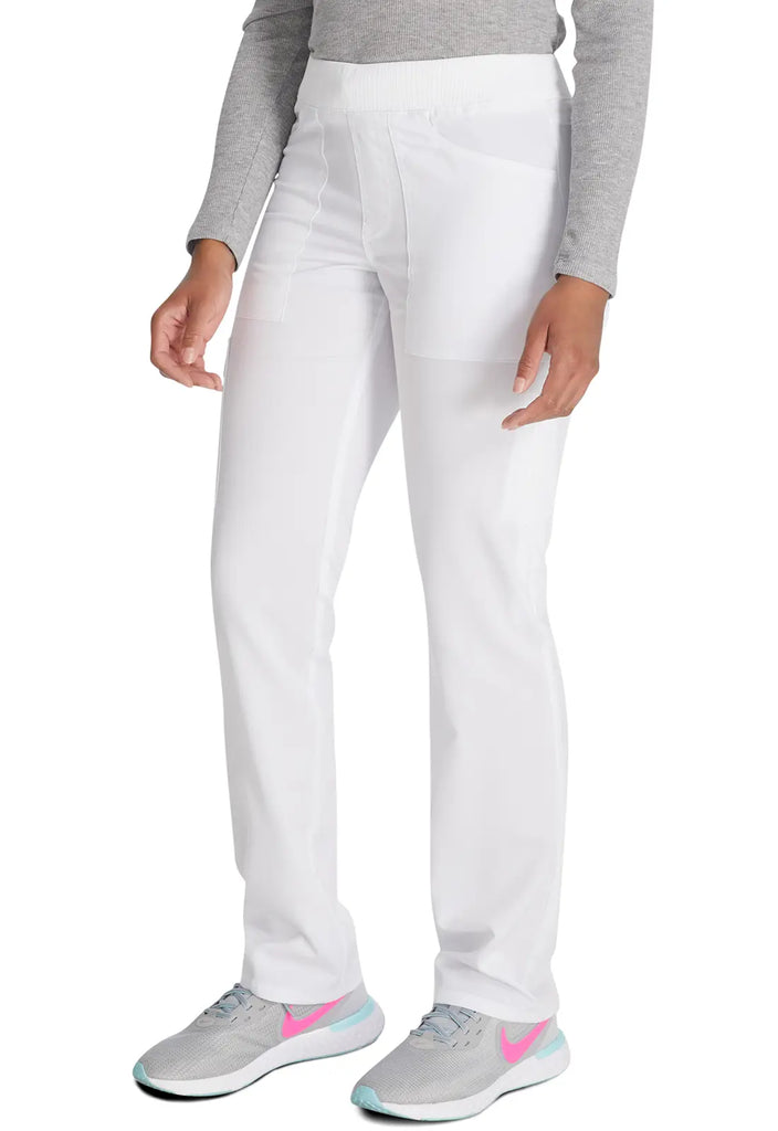 Dickies Scrubs Balance Mid Rise Tapered Leg Pull-on Pant White | scrub-supply.com