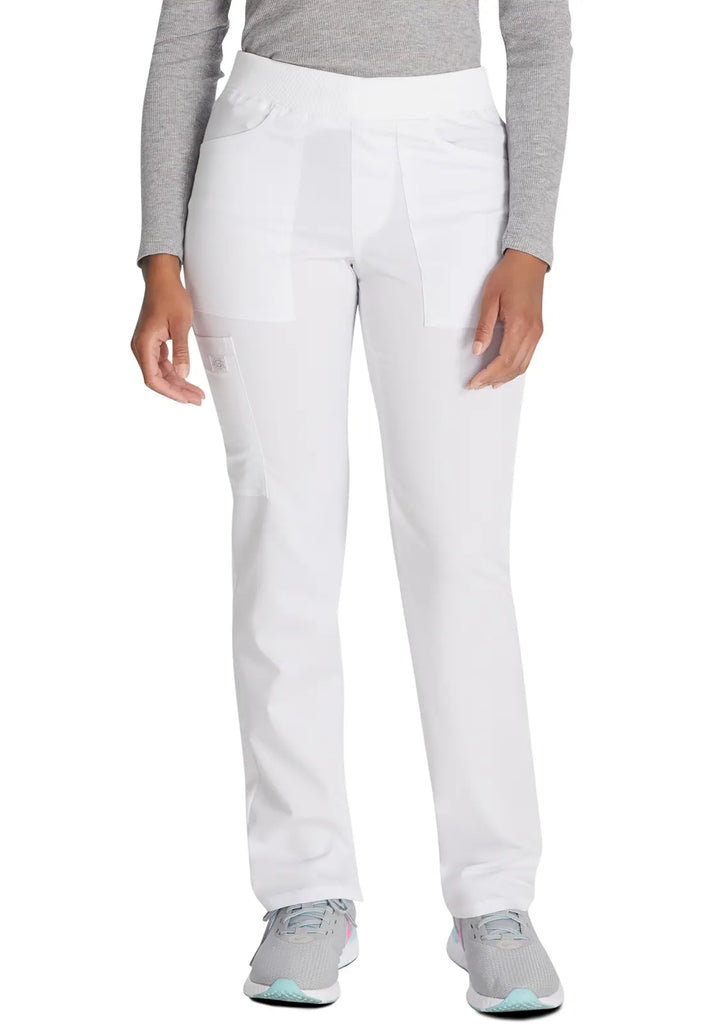 Dickies Scrubs Balance Mid Rise Tapered Leg Pull-on Pant White | scrub-supply.com