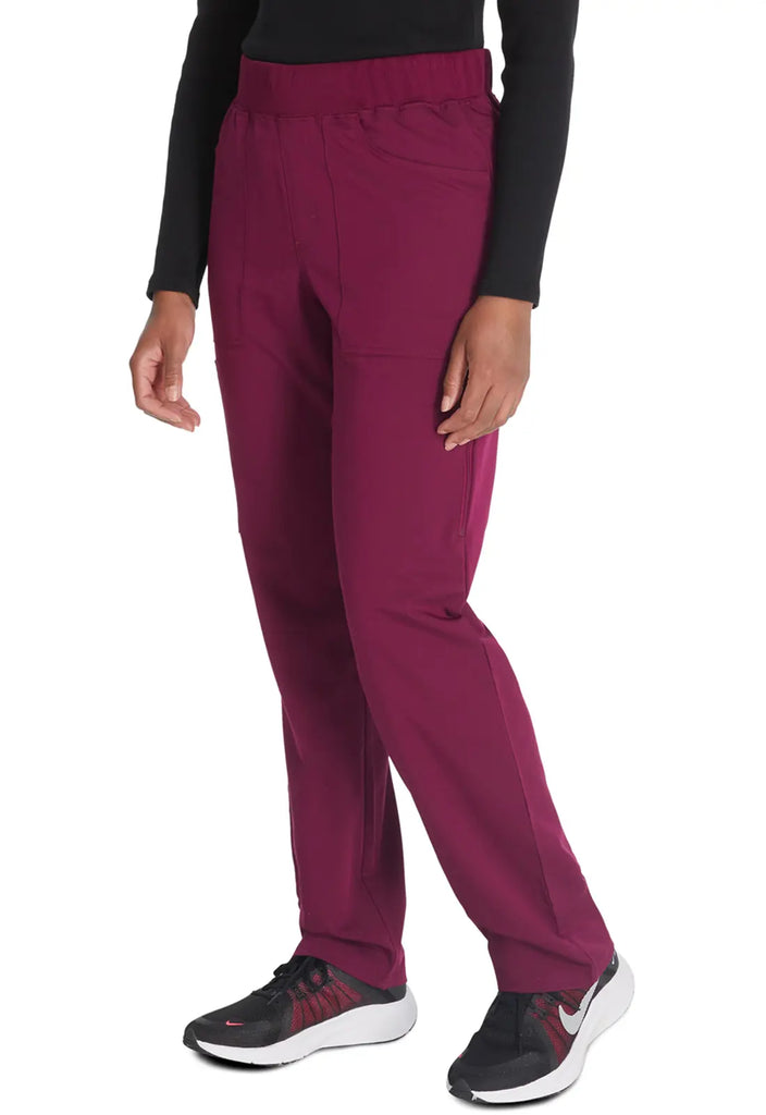 Dickies Scrubs Balance Mid Rise Tapered Leg Pull-on Pant Wine | scrub-supply.com