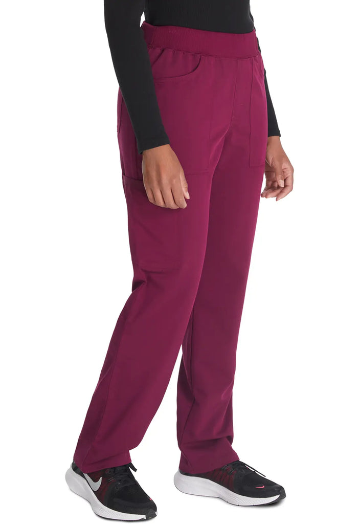 Dickies Scrubs Balance Mid Rise Tapered Leg Pull-on Pant Wine | scrub-supply.com