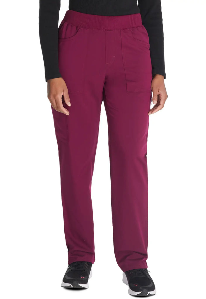 Dickies Scrubs Balance Mid Rise Tapered Leg Pull-on Pant Wine | scrub-supply.com