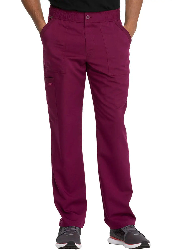 Dickies Scrubs Men's Mid Rise Straight Leg Pant Wine | scrub-supply.com