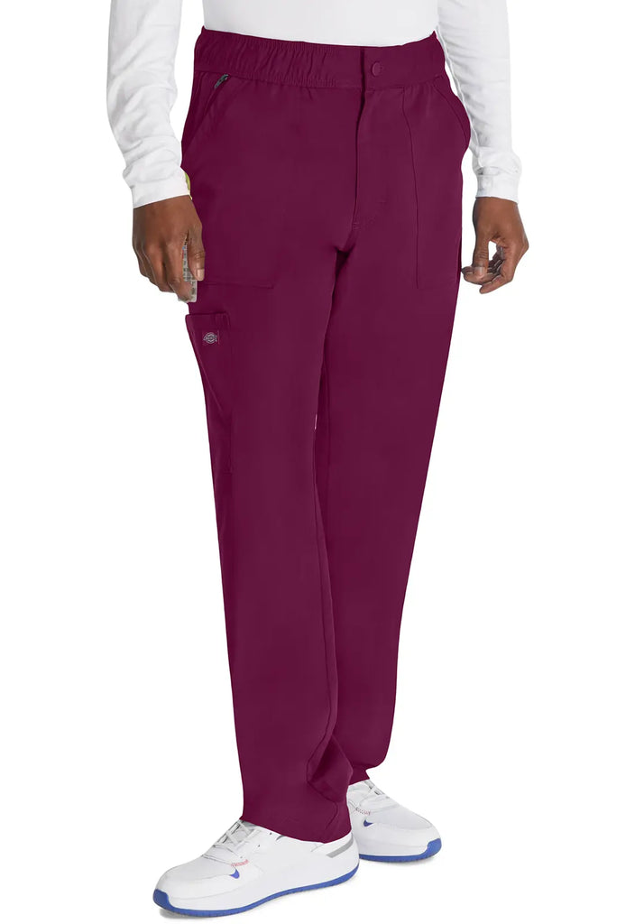 Dickies Scrubs Men's Mid Rise Straight Leg Pant Wine | scrub-supply.com