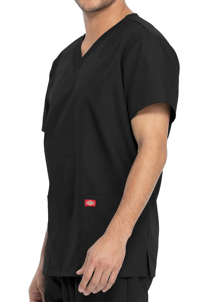 Dickies Scrubs Unisex Top and Pant Set Black | scrub-supply.com