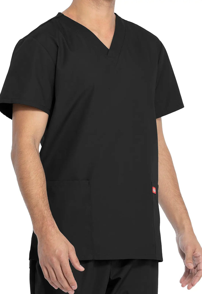 Dickies Scrubs Unisex Top and Pant Set Black | scrub-supply.com