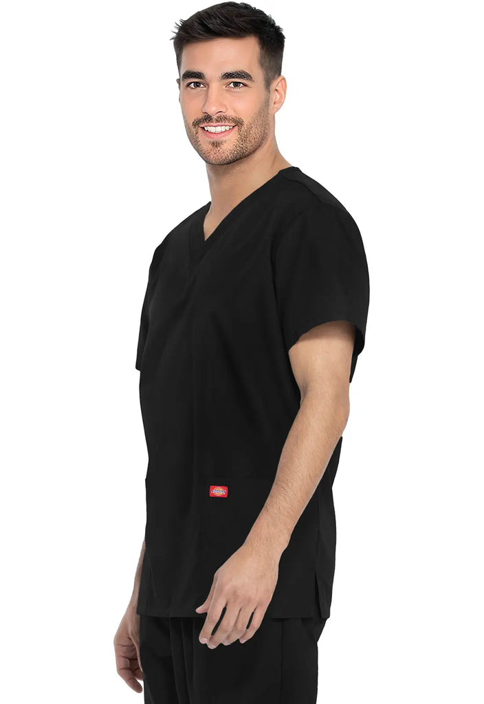 Dickies Scrubs Unisex Top and Pant Set Black | scrub-supply.com