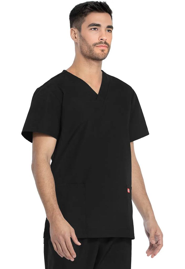 Dickies Scrubs Unisex Top and Pant Set Black | scrub-supply.com