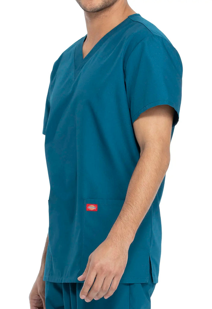 Dickies Scrubs Unisex Top and Pant Set Caribbean Blue | scrub-supply.com