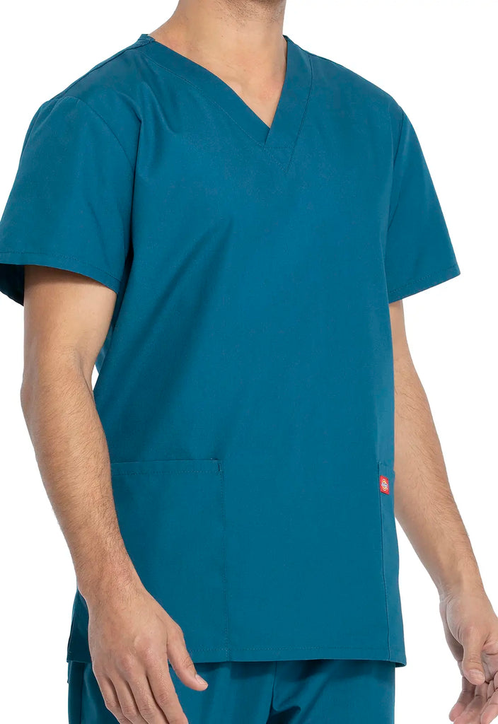 Dickies Scrubs Unisex Top and Pant Set Caribbean Blue | scrub-supply.com