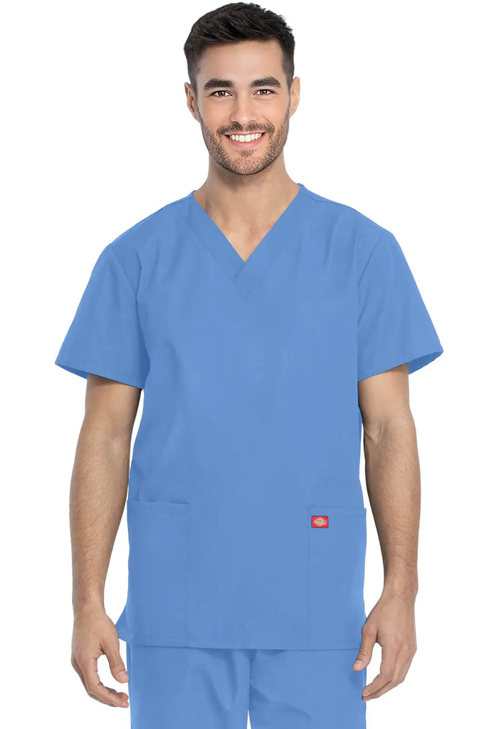 Dickies Scrubs Unisex Top and Pant Set Ceil Blue | scrub-supply.com