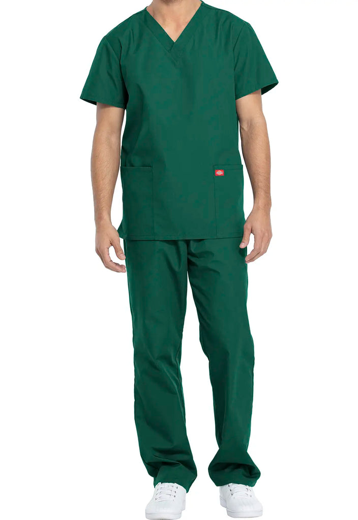 Dickies Scrubs Unisex Top and Pant Set Hunter Green | scrub-supply.com