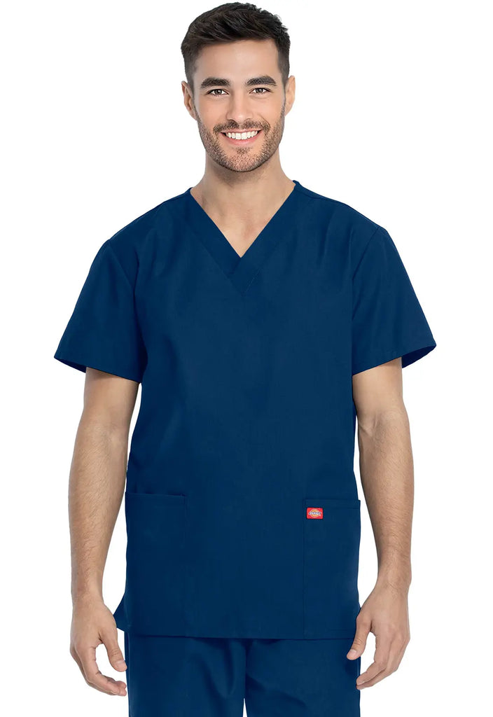 Dickies Scrubs Unisex Top and Pant Set Navy | scrub-supply.com