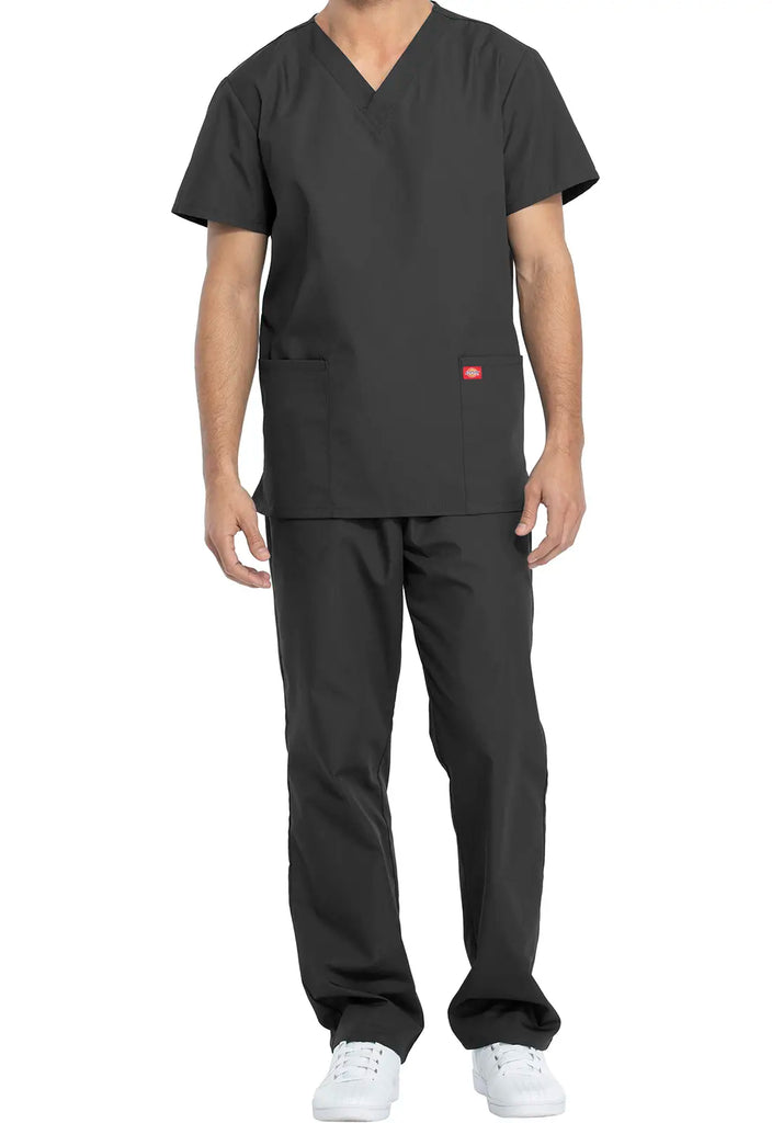 Dickies Scrubs Unisex Top and Pant Set Pewter | scrub-supply.com