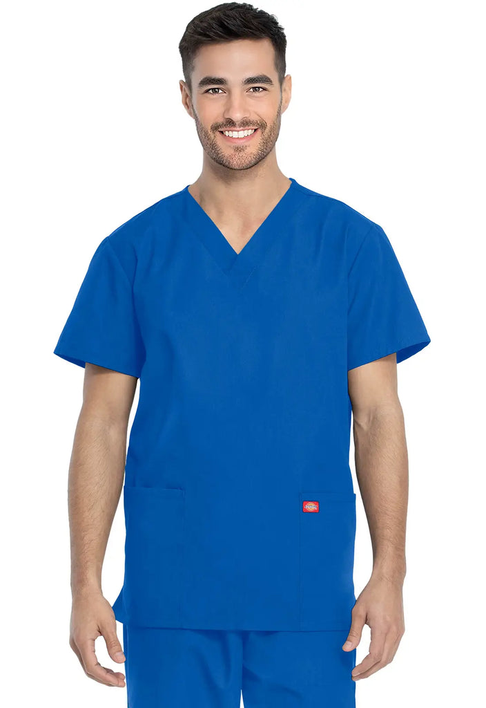 Dickies Scrubs Unisex Top and Pant Set Royal Blue | scrub-supply.com