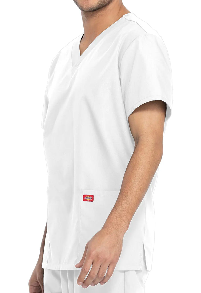 Dickies Scrubs Unisex Top and Pant Set White | scrub-supply.com