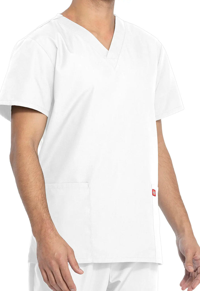 Dickies Scrubs Unisex Top and Pant Set White | scrub-supply.com