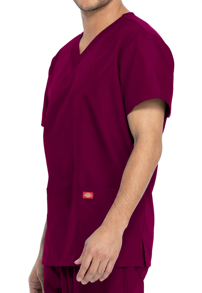 Dickies Scrubs Unisex Top and Pant Set Wine | scrub-supply.com