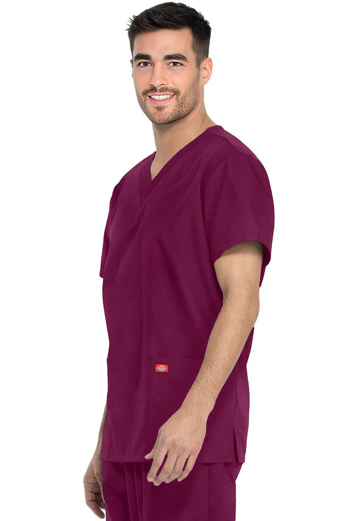 Dickies Scrubs Unisex Top and Pant Set Wine | scrub-supply.com