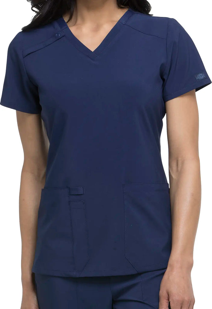 Dickies Scrubs 2-Pocket V-Neck Top Navy | scrub-supply.com