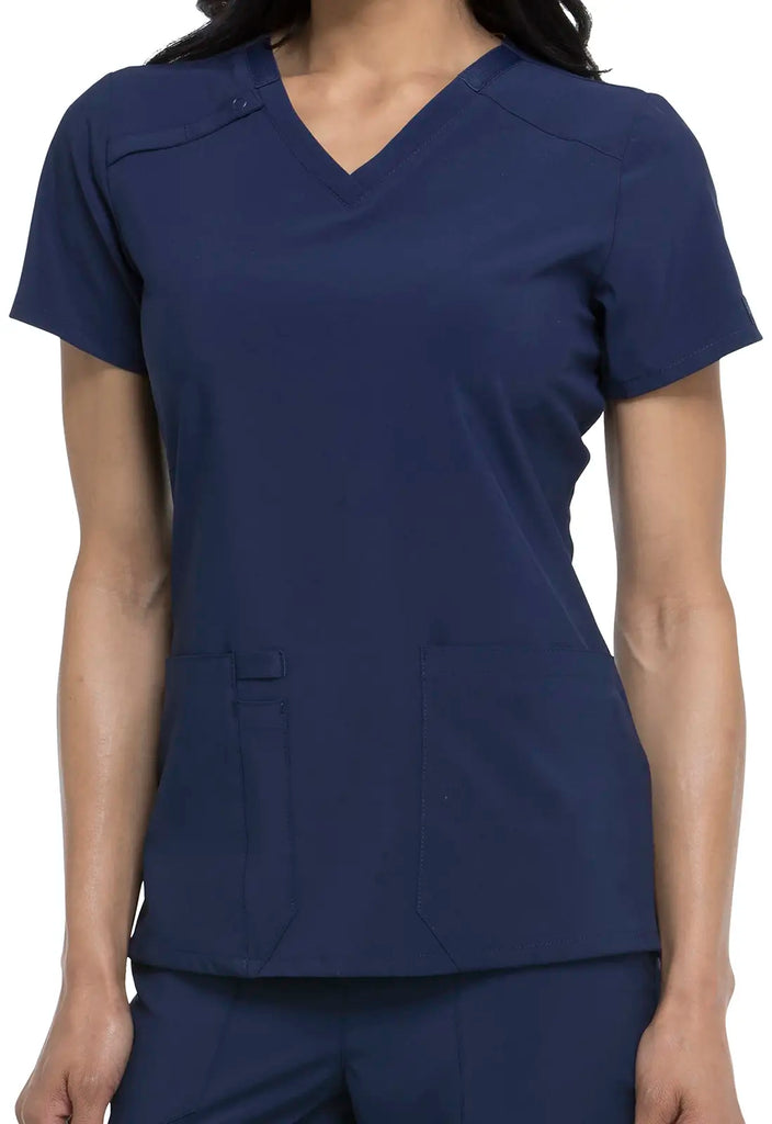 Dickies Scrubs 2-Pocket V-Neck Top Navy | scrub-supply.com